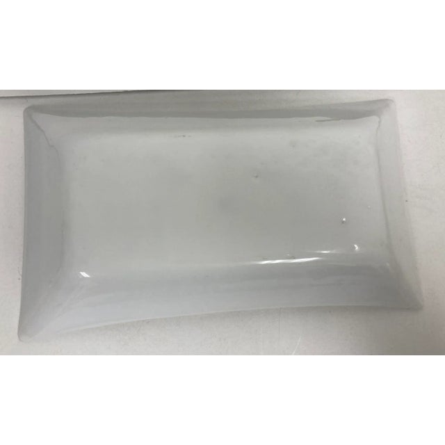 Glass 1960s Georges Briard Milk Glass Bowl With Golden Harvest Design Art Deco Style For Sale - Image 7 of 13