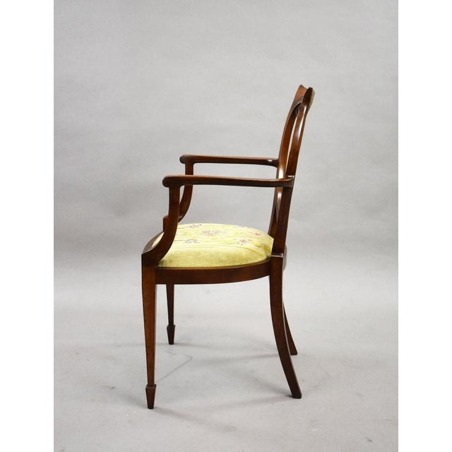 Edwardian Sheraton Revival Mahogany Armchairs, 1900, Set of 2 For Sale - Image 6 of 9