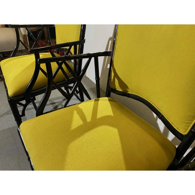 Hollywood Regency Faux-Bamboo Armchairs Set of 2 For Sale - Image 3 of 6