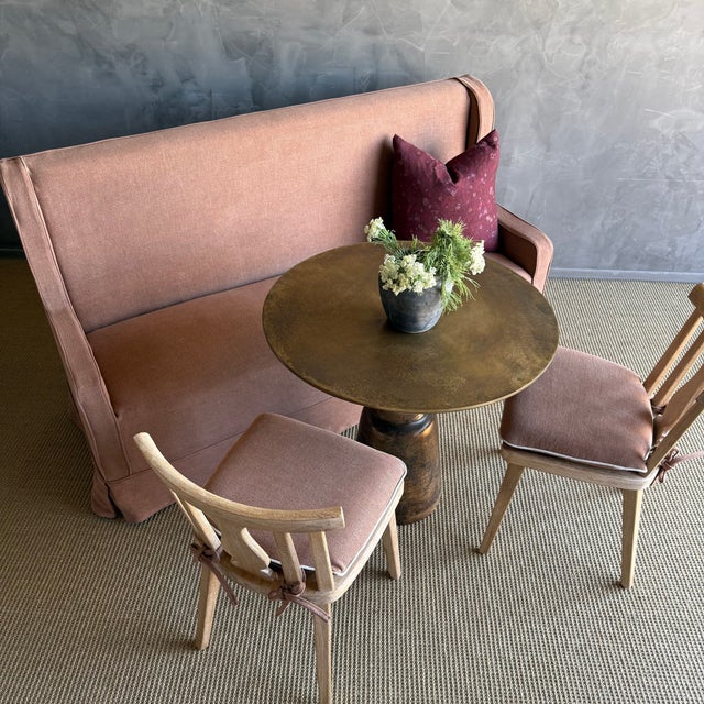 Mid-Century Modern Bistro Table or Entry Table in Aged Brass Finish For Sale - Image 3 of 13