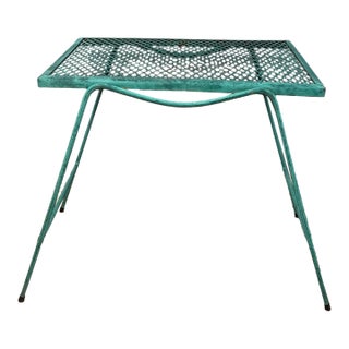 1960s One Woodard Attributed Wrought Iron Garden Outdoor End Table MCM Patio For Sale