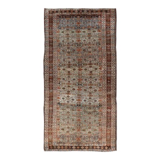 Antique Persian Kurdish Gallery Rug With Allover Geometric Design 5'1 X 10'6 For Sale