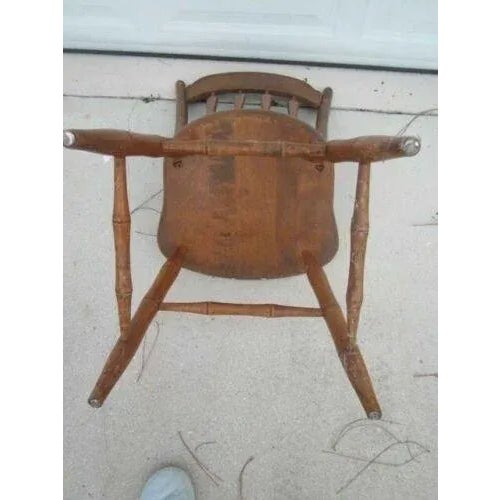 1960s Vintage Wood Spindle Back Ethan Allen Dining Side Chair For Sale - Image 4 of 12