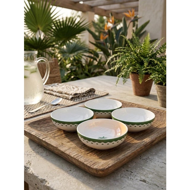 Fern & Co. X Anthropologie "The Palm Collection" Porcelain Small Bowls - Set of 4 For Sale - Image 9 of 10
