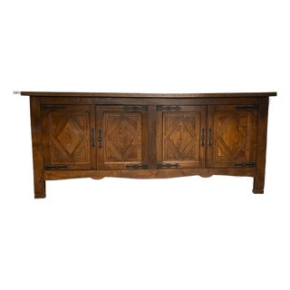 French Solid Oak Sideboard, 1960s For Sale