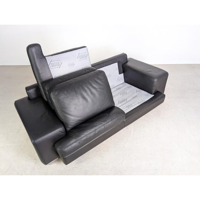 Black 2-Seater Leather Sofa from Roche Bobois For Sale - Image 9 of 12