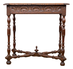 Antique Carved Oak Side Table