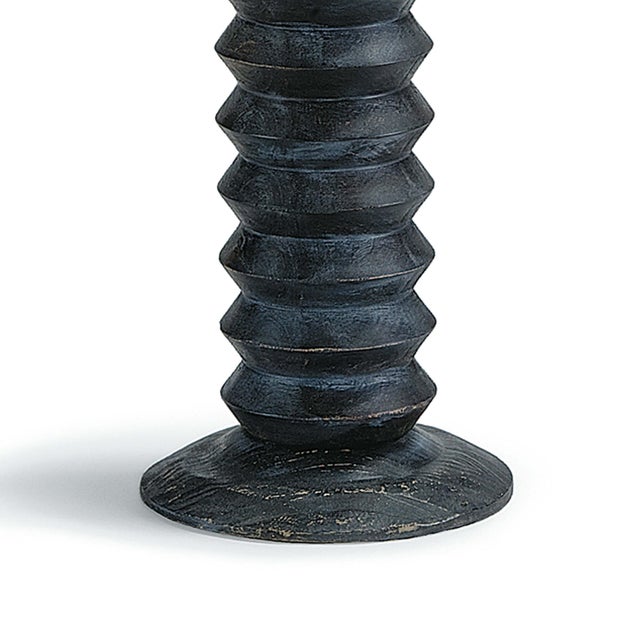 Wood Coastal Living Accordion Floor Lamp in Ebony For Sale - Image 7 of 9