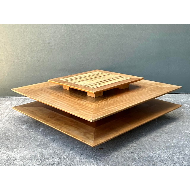 Late 20th Century Vintage Stacked Rattan Coffee Table For Sale - Image 5 of 12