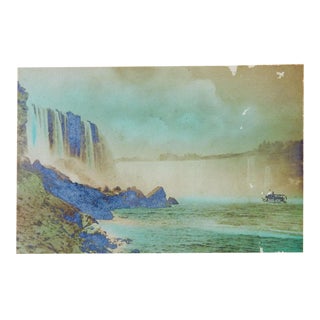 Tiny Vintage Handcolored Photograph Niagara Falls For Sale