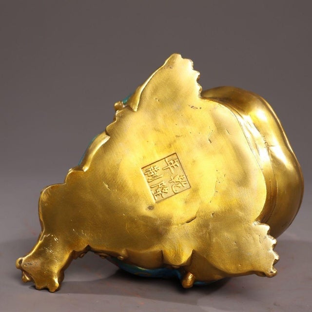 Gilt Bronze Cloisonné Enamel Toad-Form Box With Bagua Motif For Sale - Image 9 of 9