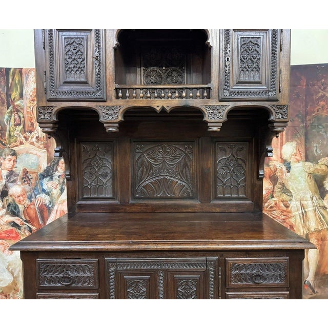 Renaissance Style Cabinet in Carved Wood, 1850s For Sale - Image 6 of 8