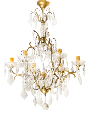19th Century Louis XV Six Candleholder Crystal Chandelier