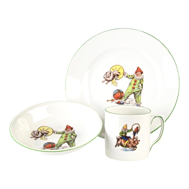 1930s Victoria Czechoslovakia Child's Dining Set - 3 Pieces For Sale