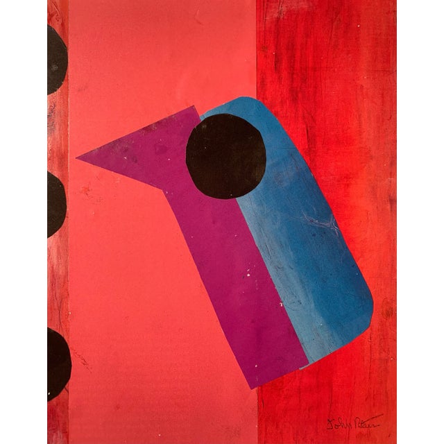 John Peters 1927-2019 "Woodpecker" c. 2013 Collage on paper 9"x10" unframed Unsigned Came from a portfolio of the artist's...