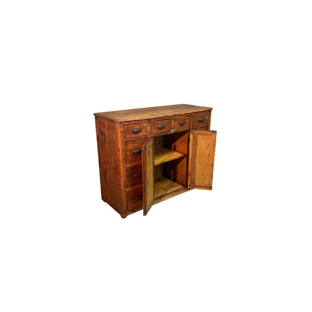 Rustic Vintage Fir Shop Cabinet, 1900s For Sale - Image 3 of 5