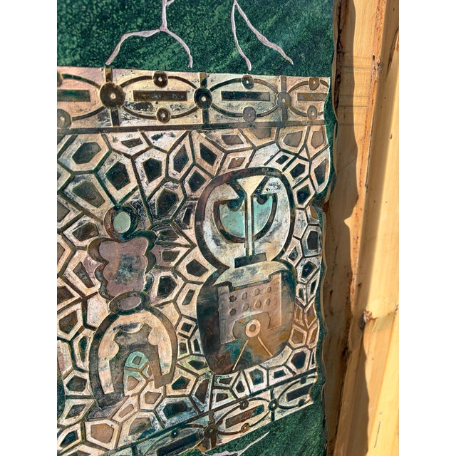 Green Post Modern Faux Marble Mesoamerican Inspired Wall Hanging Sculpture. Circa 1980s For Sale - Image 8 of 16
