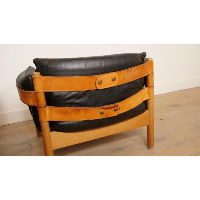 Danish Oak and Leather Lounge Chairs, 1960s, Set of 2 For Sale - Image 13 of 15