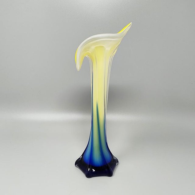 1960s Jack in the Pulpit Calla Lily Vase in Murano Glass, 1960s For Sale - Image 5 of 11