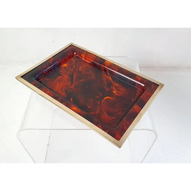 Tray in Faux Tortoise Acrylic Glass, Italy, 1970s For Sale - Image 6 of 10
