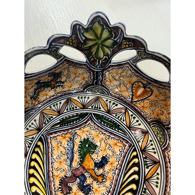 Traditional Coimbra Ceramic - Hand Painted Portuguese Fruit Basket 2 For Sale - Image 3 of 15