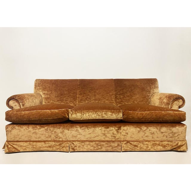 1950s Vintage Silk Velvet Sofa, 1950s For Sale - Image 5 of 5