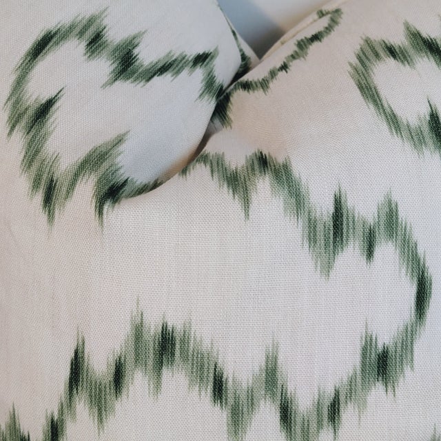 Textile Lee Jofa Mallorcan Ikat Pillows in Leaf - Pair For Sale - Image 7 of 7