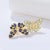 Nina Zhou Jewelry Nina Zhou Sapphire Aquamarine Diamond Two Butterfly Between the Finger Cocktail Ring in 14k Yellow Gold, size 7 For Sale - Image 4 of 9