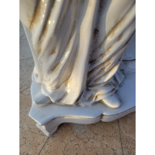 Rare Find Vintage Italian Glazed Terracota Figurine For Sale - Image 10 of 13