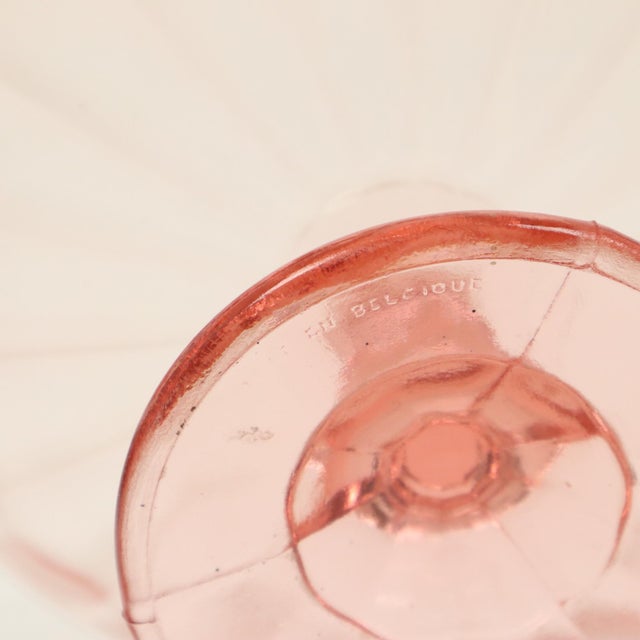 Pink Art Deco Pink Tall Fruit Bowl in Glass, 1930s For Sale - Image 8 of 18