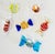 Vintage set of six (6) colorful Murano style blown glass wrap candies in a rich variety of shapes and colors. Age wear. No...