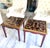 Late 20th Century Peruvian Reverse-Painted Glass Top Gilt Border Wood Side Tables Pair For Sale - Image 15 of 15
