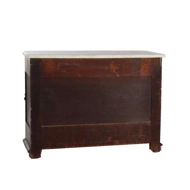 Antique Renaissance Revival Walnut Marble Top Three Drawer Chest C1890 For Sale - Image 10 of 18