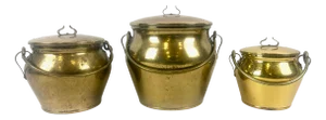Vintage Swedish Brass Pulp Pots from Skultuna, 1980s, Set of 3