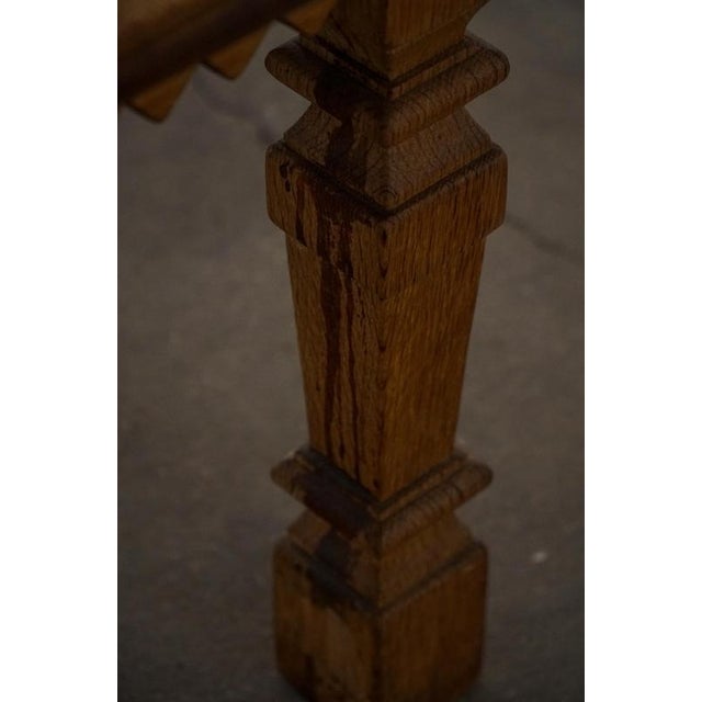 Mid-Century Carved Oak Bench, 1979 For Sale - Image 15 of 18