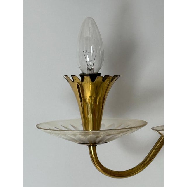Metal Crystal and Brass Wall Sconce with Glass by Lightolier, 1950s For Sale - Image 7 of 18