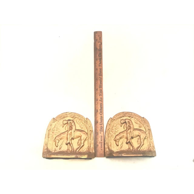 Art Deco Gilt Bronze "End Of The Trail" Bookends, c. 1930s For Sale - Image 10 of 10