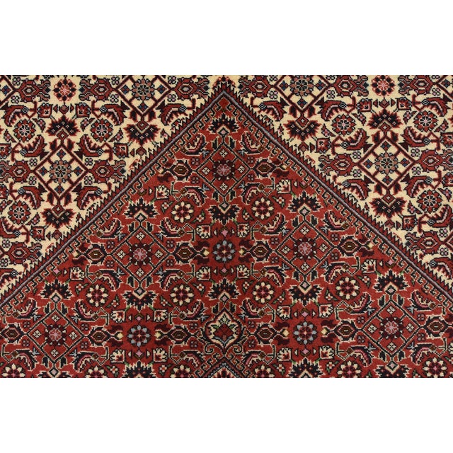 Red Bidjar Rug 4’8” X 6’6” Red Wool Vintage Traditional Hand-Knotted Carpet For Sale - Image 8 of 12