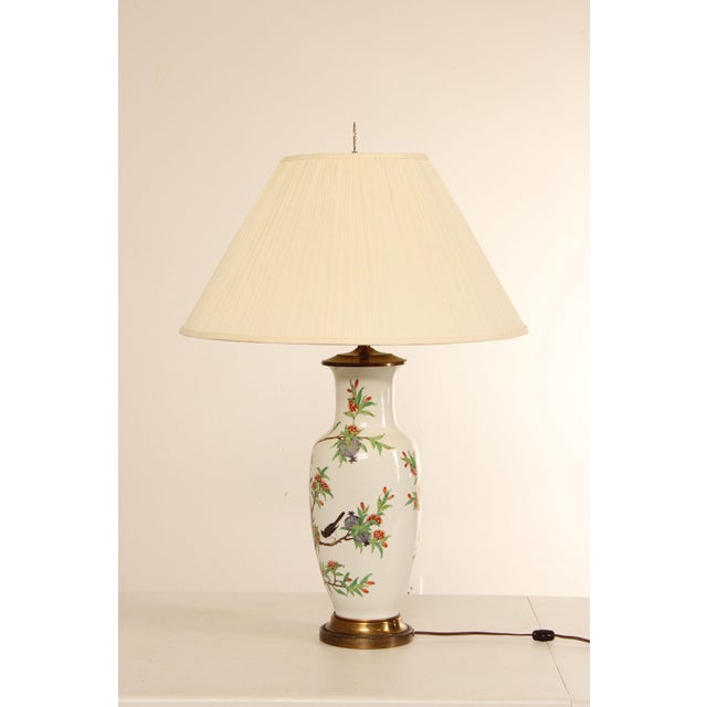 Japanese Pair of Hand Painted Porcelain Table Lamps For Sale - Image 10 of 12