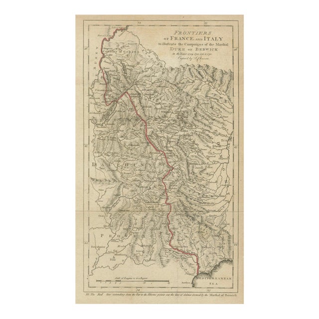 Duke of Berwick Campaigns Map, 1707 For Sale