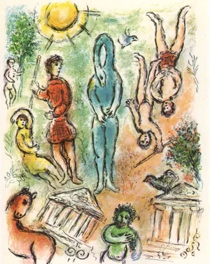 1989 Chagall Lithograph V2-21 Odyssee in Hell