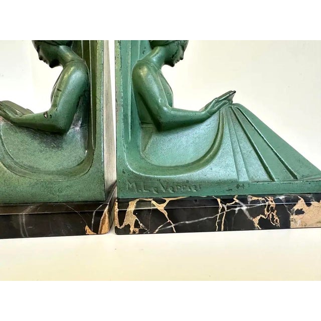 Vintage French Art Deco Bookends by Max Le Verrier, 1930, Set of 2 For Sale - Image 4 of 15
