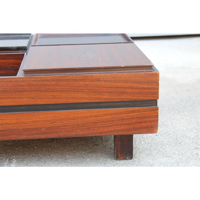 Wood Low Square Coffee Table with Portable Trays from Luigi Sormani, 1960s For Sale - Image 7 of 14