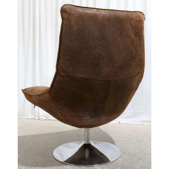 Restoration Hardware Gently Used Suede Leather Restoration Hardware Chair For Sale - Image 4 of 7