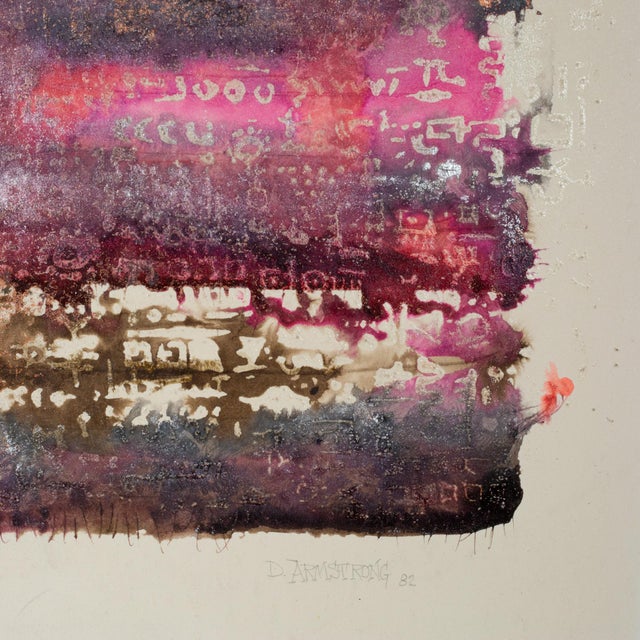 Modern Duane Armstrong Oil on Paper, Signed C. 1982 For Sale - Image 3 of 4