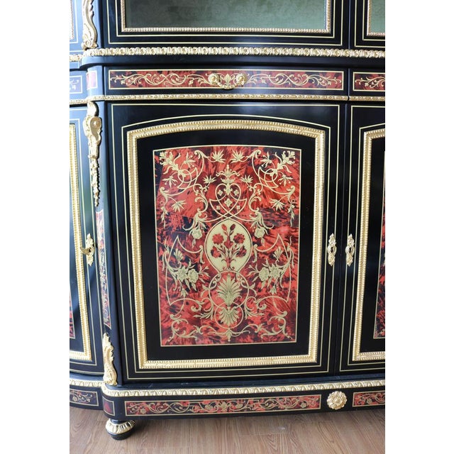 Credenza with Four-Door Boulle Showcase, 1990s For Sale - Image 11 of 14