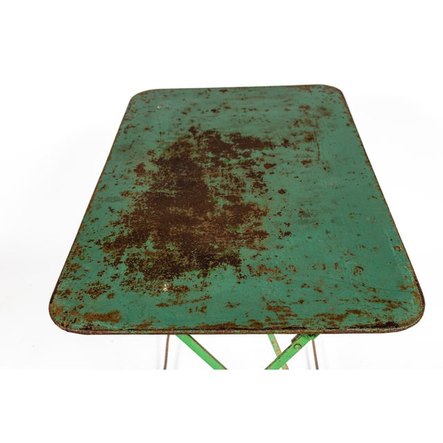 Metal French Painted Wrought Iron Folding Garden Table, Circa 1920's For Sale - Image 7 of 7