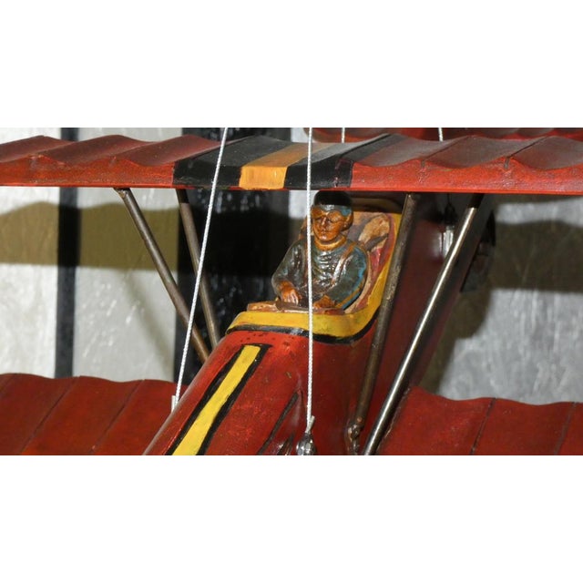 Hand-Painted Wooden Francesco Baracca SPAD S.XIII Model Plane, Italy, 1940s For Sale - Image 9 of 18