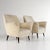 A pair of 1950s Italian armchairs with a simple and refined design, inspired by the language of designers such as Ico...