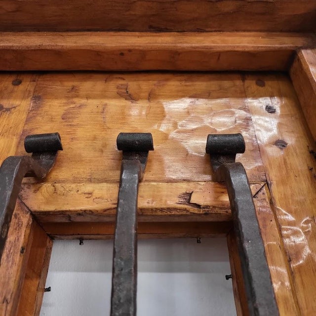 Handcrafted Solid Wood Rustic Exterior Single Door With Sidelight – Custom Mexican Design Made to Order For Sale In Denver - Image 6 of 16